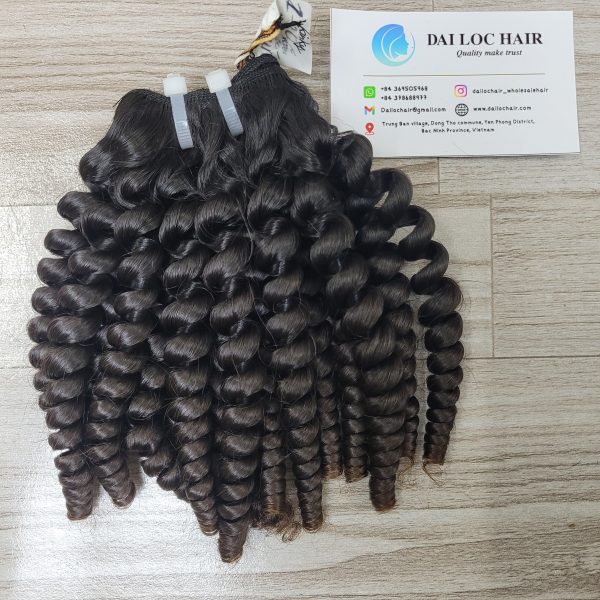 snail curly natural color vietnamese weft hair bundle